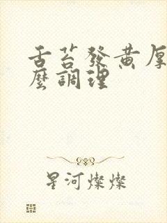 舌苔发黄厚腻怎么调理