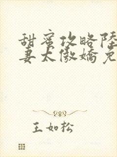 甜蜜攻略陆总前妻太傲娇免费观看电视剧全集