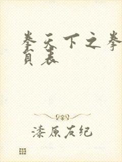 拳天下之拳力演员表