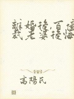 离婚后,百亿总裁老婆后悔了秦文婷