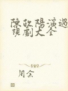 陈政阳演过的电视剧大全封面