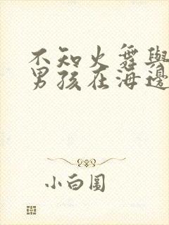 不知火舞与三个男孩在海边