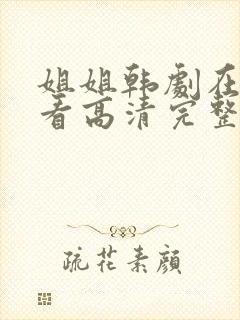 姐姐韩剧在线观看高清完整版免费