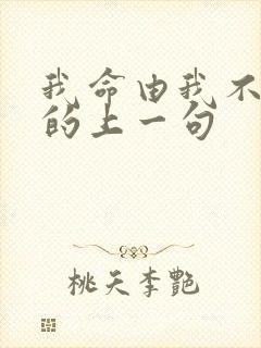 我命由我不由天的上一句封面