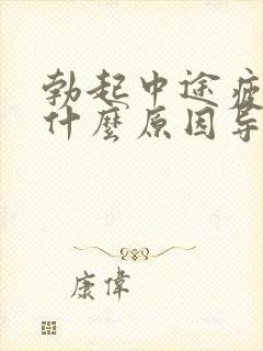 勃起中途疲软是什么原因导致