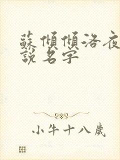 苏倾倾洛夜轩小说名字