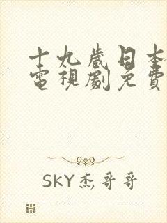 十九岁日本学生电视剧免费封面