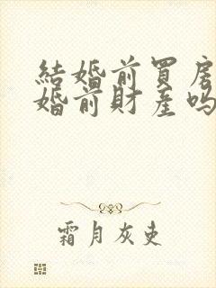 结婚前买房属于婚前财产吗