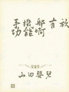 手机哪有放大镜功能啊