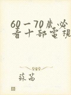 60一70岁必看十部电视剧