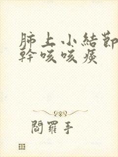 肺上小结节咳嗽干咳咳痰