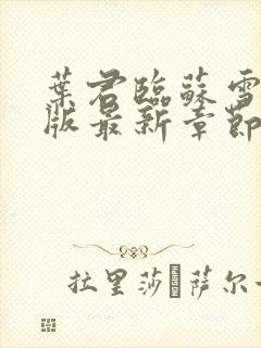 叶君临苏雪儿正版最新章节