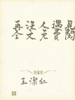 再没人遇见小说全文免费阅读