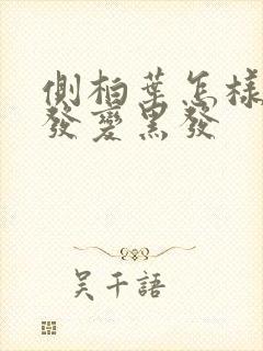 侧柏叶怎样让白发变黑发