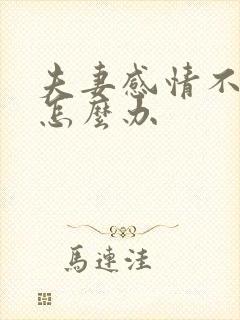 夫妻感情不好该怎么办