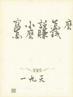 写小说怎么发布怎么赚钱