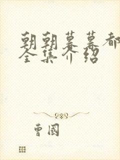 朝朝暮暮都是你全集介绍封面