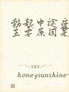 勃起中途疲软的主要原因是