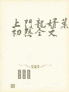 上门龙婿叶辰萧初然全文