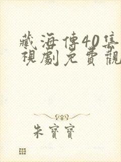 藏海传40集电视剧免费观看