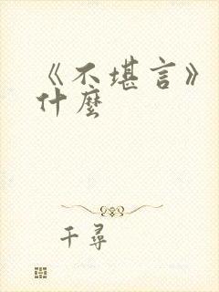 《不堪言》讲的什么封面