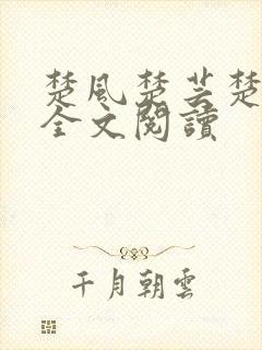 楚风楚芸楚鸿飞全文阅读