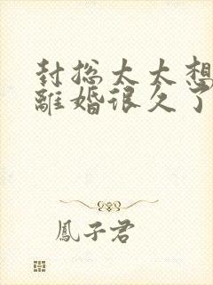 封总太太想跟你离婚很久了的小说