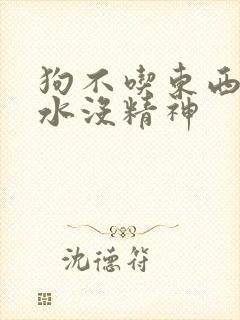 狗不吃东西只喝水没精神