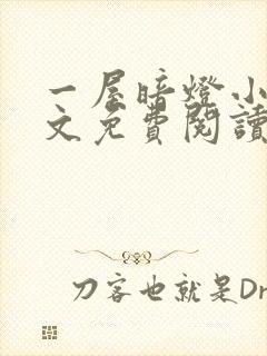 一屋暗灯小说全文免费阅读