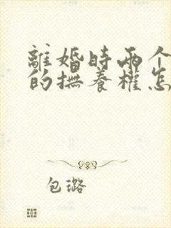 离婚时两个女儿的抚养权怎么判