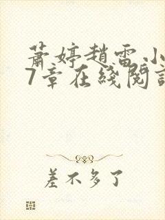 萧婷赵雷小说第7章在线阅读