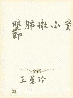 双肺微小实性结节