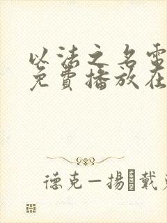 以法之名电视剧免费播放在线观看