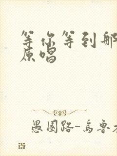 等你等到那么久原唱封面