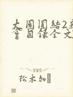 大团圆结2亲情会目录全文阅读视频