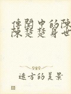 传闻中的陈芊芊陈楚楚身世