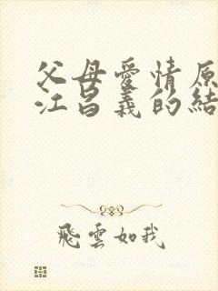 父母爱情原著中江昌义的结局封面