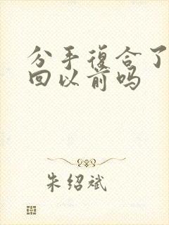 分手复合了还能回以前吗封面