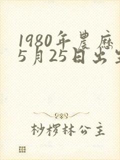 1980年农历5月25日出生的人命运