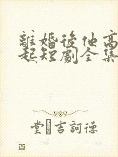 离婚后他高攀不起短剧全集免费观看