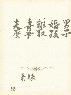 夫妻离婚男方怎么争取孩子抚养权封面