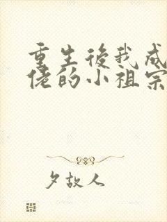 重生后我成了大佬的小祖宗 小说封面