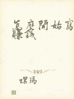 怎么开始写小说赚钱