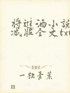 将进酒小说无删减版全文txt
