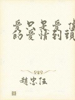 爱只是爱 伟大的爱情到头来也只是爱