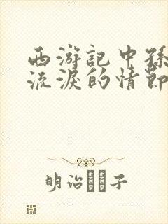 西游记中孙悟空流泪的情节封面