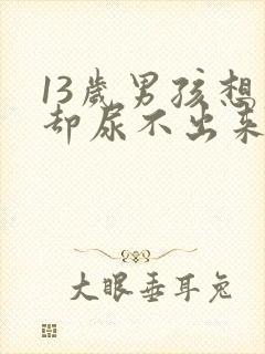 13岁男孩想尿却尿不出来