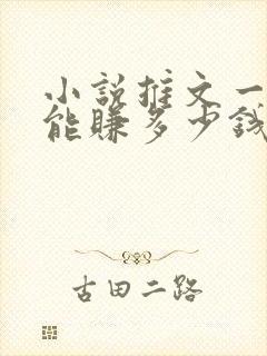 小说推文一个月能赚多少钱