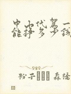 中山代驾一个月能挣多少钱