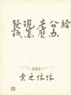 发现老公给小三钱怎么办封面